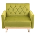 Tisbury Accent Chair - Olive Green Velvet - Rose Gold Iron Feet