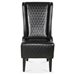 Wisteria 23" Wide High-Back Faux Leather Accent Chair - Black - Birch Legs - CAB2183