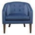 Mistral Accent Chair - Blue Velvet Fabric - Dark Coffee Finish Legs