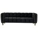 Terra Cove 83" Velvet Sofa - Black - Golden Metal Legs - CAB2189