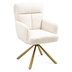 Ivory Tower Off White Cashmere Contemporary High-Back Upholstered Swivel Accent Chair