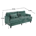 Montclair 68" Loveseat - Emerald Chenille - Brown Rubber Wood Legs - CAB2203