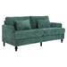 Montclair 68" Loveseat - Emerald Chenille - Brown Rubber Wood Legs - CAB2203