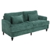 Montclair 68" Loveseat - Emerald Chenille - Brown Rubber Wood Legs - CAB2203