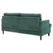 Montclair 68" Loveseat - Emerald Chenille - Brown Rubber Wood Legs - CAB2203