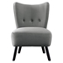 Renaissance Accent Chair - Gray Velvet - Button-Tufted Back - Brown Finish Legs