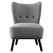 Renaissance Accent Chair - Gray Velvet - Button-Tufted Back - Brown Finish Legs - CAB2208