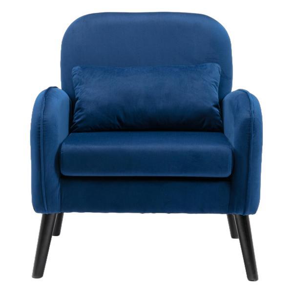 Sorvyn Accent Chair - Solid Wood Legs - Navy Fabric 