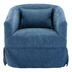 Blossom Hill Swivel Accent Armchair - Blue Linen Blend