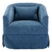 Blossom Hill Swivel Accent Armchair - Blue Linen Blend - CAB2216