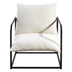 Mariposia Accent Chair - White - Espresso Wood Tone Frame 