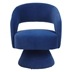 Carlton Swivel Accent Chair - Blue Velvet - Solid and Manufactured Wood Frame