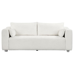 Vista 82" Sofa with Extra Wide Domed Arms - White Loop Yarn Fabric - Solid Wood Frame and Legs 