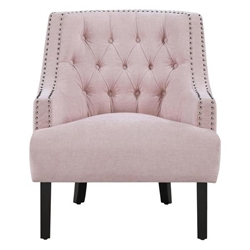 Orchard Accent Chair - Pink Chenille Upholstery - Black Finish Legs 