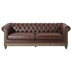 Rhythmos Comfy 3 Seater Sofa with Wooden Legs - Dark Brown Polyurethane Leather