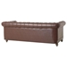 Rhythmos Comfy 3 Seater Sofa with Wooden Legs - Dark Brown Polyurethane Leather - CAB2245