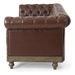 Rhythmos Comfy 3 Seater Sofa with Wooden Legs - Dark Brown Polyurethane Leather - CAB2245