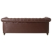 Rhythmos Comfy 3 Seater Sofa with Wooden Legs - Dark Brown Polyurethane Leather - CAB2245