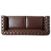 Rhythmos Comfy 3 Seater Sofa with Wooden Legs - Dark Brown Polyurethane Leather - CAB2245