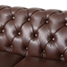 Rhythmos Comfy 3 Seater Sofa with Wooden Legs - Dark Brown Polyurethane Leather - CAB2245