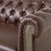 Rhythmos Comfy 3 Seater Sofa with Wooden Legs - Dark Brown Polyurethane Leather - CAB2245