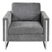 Xanadu Accent Chair - Grey Polyester - Chrome Plated Frame and Legs - CAB2247