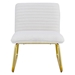 Valtorin White Armless Sofa Chair with Plush Cushion and Backrest - Golden Metal Legs - CAB2270