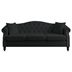 Cavonia 79" Chesterfield Sofa - Black Velvet - Solid Wood Frame