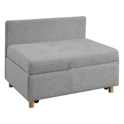 Vallory 4-in-1 Convertible Sofa Bed - Light Gray Linen - High-Density Foam 