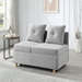 Vallory 4-in-1 Convertible Sofa Bed - Light Gray Linen - High-Density Foam - CAB2275