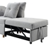 Vallory 4-in-1 Convertible Sofa Bed - Light Gray Linen - High-Density Foam - CAB2275