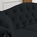 Cavonia 57" Chesterfield Loveseat - Black Velvet - Solid Wood Frame - CAB2276