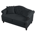 Cavonia 57" Chesterfield Loveseat - Black Velvet - Solid Wood Frame - CAB2276