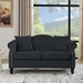 Cavonia 57" Chesterfield Loveseat - Black Velvet - Solid Wood Frame - CAB2276