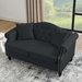 Cavonia 57" Chesterfield Loveseat - Black Velvet - Solid Wood Frame - CAB2276