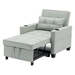 Ventosa 68" Futon Chair Bed Convertible Chair 3-in-1 Pull Out Sleeper Chair Beds with USB Ports - Green Leather - CAB2288