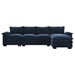 Covington 118" L-Shaped Chenille Sectional Sofa - Double Seat Cushions - 5 Seater - Dark Navy - CAB2297