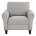 Skyglow Accent Chair with Solid Wood Frame - Desert Sand Textured Fabric Upholstery - Faux Wood Finish Feet