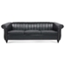 Thornguard 83" Chesterfield Three Seater Sofa - Black Polyurethane - Wood Frame and Legs