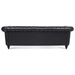 Thornguard 83" Chesterfield Three Seater Sofa - Black Polyurethane - Wood Frame and Legs - CAB2310