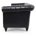 Thornguard 83" Chesterfield Three Seater Sofa - Black Polyurethane - Wood Frame and Legs - CAB2310