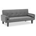 Falkner 72" Sofa Bed - Dark Gray Cotton Linen - Solid Wood Frame - Includes 2 Pillows - CAB2316