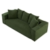 Riverbend 88" Corduroy Sofa with 5 Matching Toss Pillows - Green