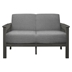 Kensington Loveseat with Solid Rubberwood Frame - Gray Textured Fabric - Antique Gray Finish Frame