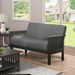 Kensington Loveseat with Solid Rubberwood Frame - Gray Textured Fabric - Antique Gray Finish Frame - CAB2328