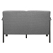 Kensington Loveseat with Solid Rubberwood Frame - Gray Textured Fabric - Antique Gray Finish Frame - CAB2328