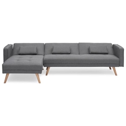 Dawson Ridge 104 Sofa Bed - Gray Velvet - Timber Legs 