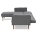 Dawson Ridge 104 Sofa Bed - Gray Velvet - Timber Legs - CAB2329