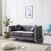 Kestrel Loveseat - Gray Velvet - Heavy Duty Chrome Legs - CAB2338