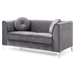 Kestrel Loveseat - Gray Velvet - Heavy Duty Chrome Legs - CAB2338